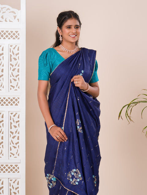 KcPc New Designer Party Wear Saree ASH Blue
