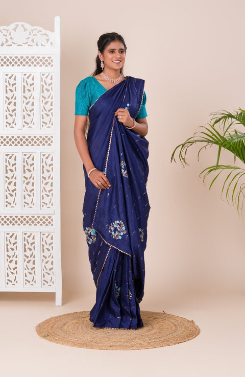 KcPc New Designer Party Wear Saree ASH Blue