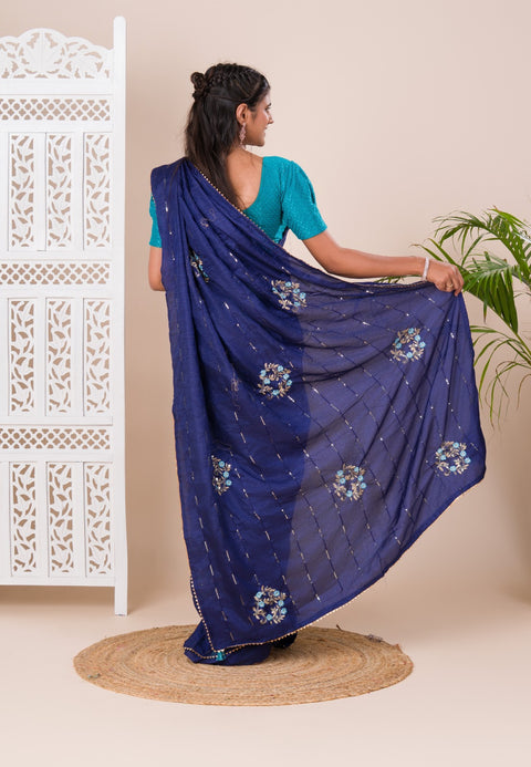 KcPc New Designer Party Wear Saree ASH Blue