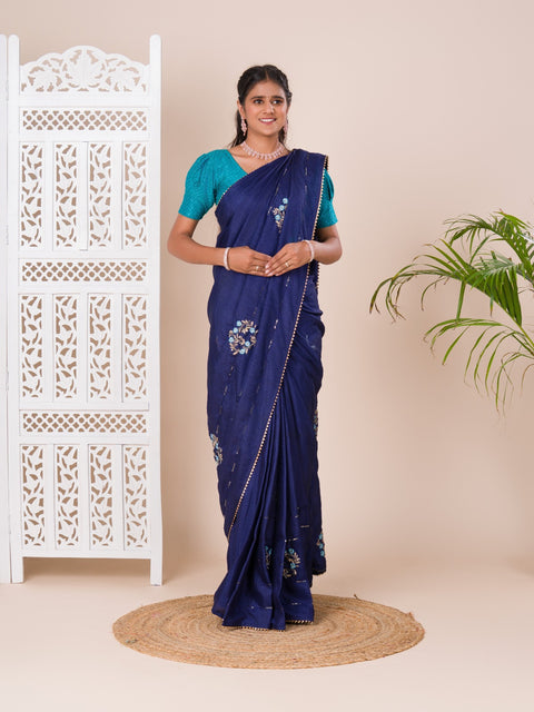 KcPc New Designer Party Wear Saree ASH Blue