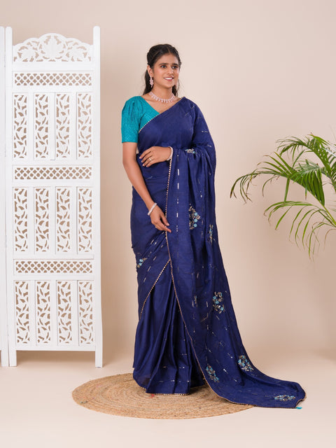 KcPc New Designer Party Wear Saree ASH Blue