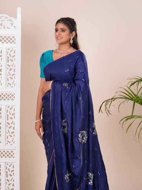 KcPc New Designer Party Wear Saree ASH Blue