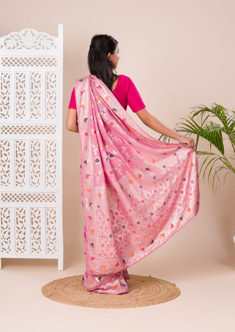 KcPc Dola Silk With Zari Weaving Saree  ASH Peach