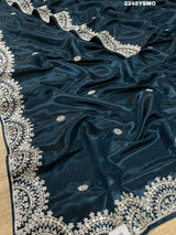  Pure Crepe silk Bollywood With Foil Gota Zari Work Saree