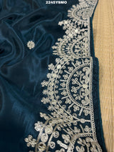  Pure Crepe silk Bollywood With Foil Gota Zari Work Saree
