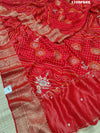 Kolkata Zardoji Work saree in bandhani stylefor festivals 