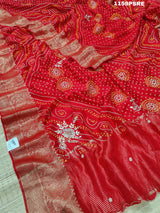 Kolkata Zardoji Work saree in bandhani stylefor festivals 