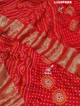 Kolkata Zardoji Work saree in bandhani stylefor festivals 
