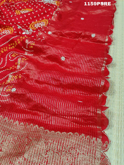KCPC New Pure Munga Silk Heavy Zaridoji Gotapatti work Saree AMT