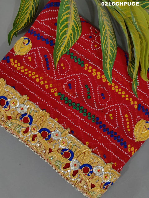 KcPc Latest Ethnic Wear Marwari Chunri Pila Odhna Chunri (Pure Georgette Fabric)