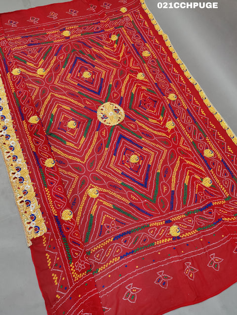 KcPc Latest Ethnic Wear Marwari Chunri Pila Odhna Chunri (Pure Georgette Fabric)