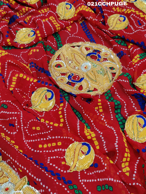 KcPc Latest Ethnic Wear Marwari Chunri Pila Odhna Chunri (Pure Georgette Fabric)