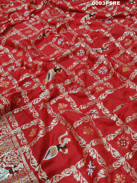KcPc Designer Rajwadi style Gharchola Bandhej Sarees  Red