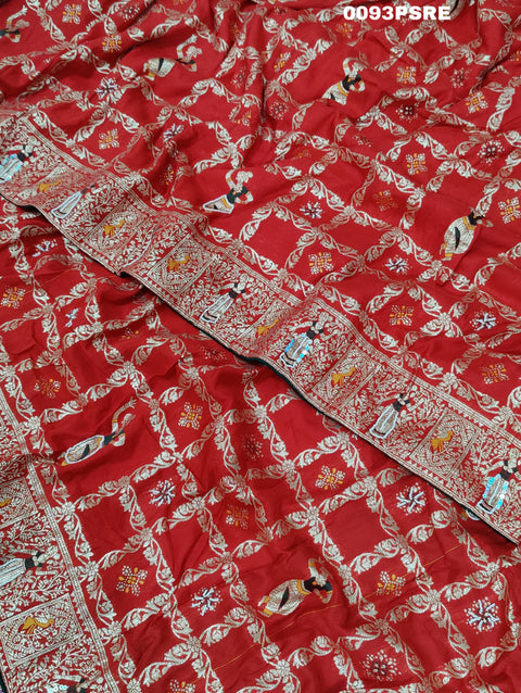 KcPc Designer Rajwadi style Gharchola Bandhej Sarees  Red