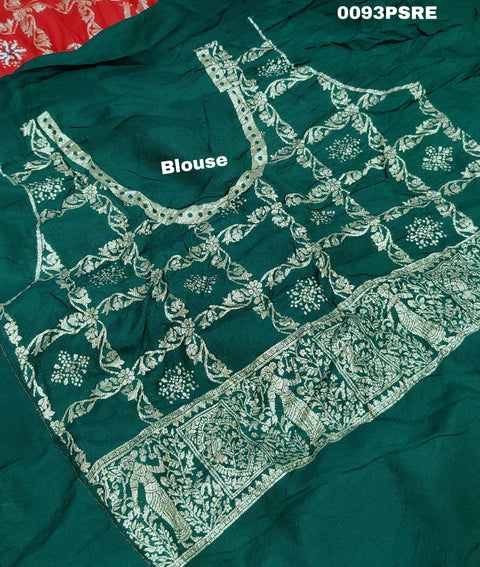 KcPc Designer Rajwadi style Gharchola Bandhej Sarees  Red