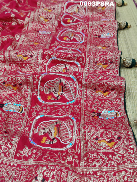 KcPc New Designer Rajwadi Style Gharchola Bandhej Sarees  Rani