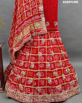 KcPc Gaji Silk Bandhani Lehenga with Gota Patti Work BTU