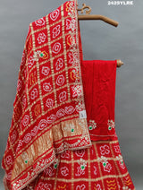 KcPc Gaji Silk Bandhani Lehenga with Gota Patti Work BTU