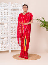  Georgette Multi Colour Bandhni saree 