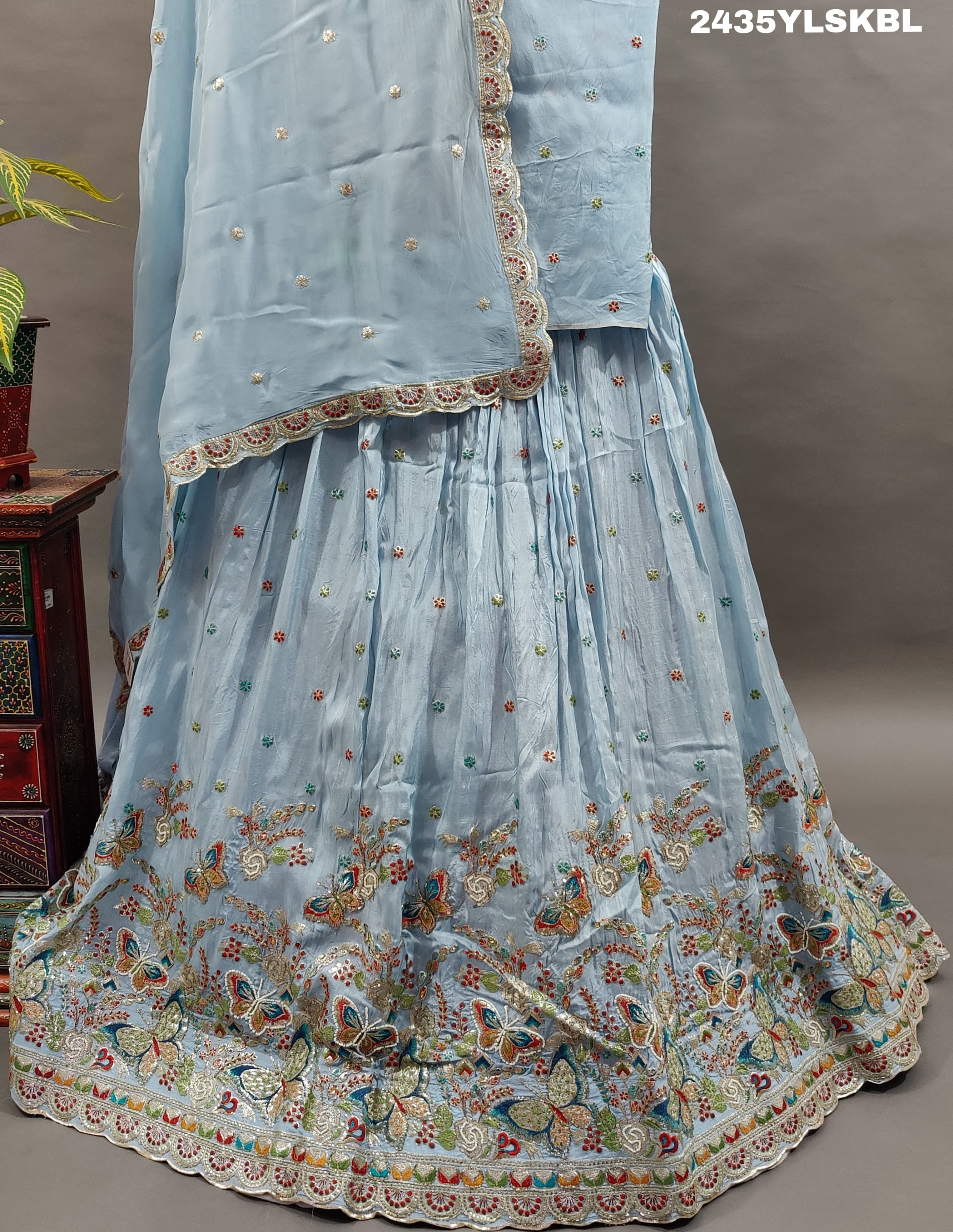 KcPc New BeautifulChinon Silk Lehenga with Sequin and Gota patti Touches BTU