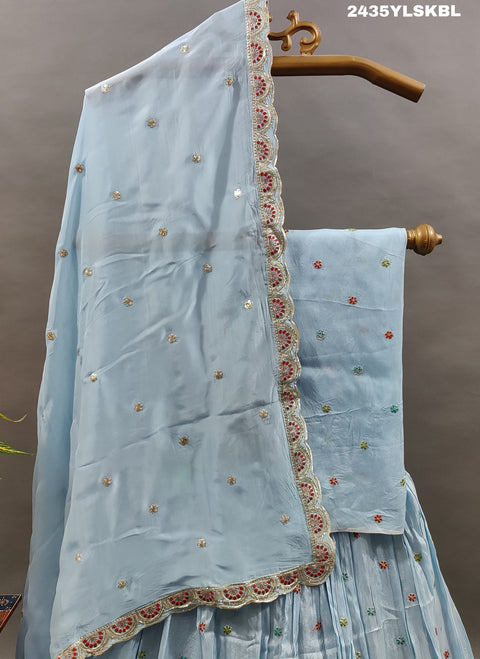 KcPc New Beautiful  Chinon Silk Lehenga with Sequin and Gota patti Touches BTU