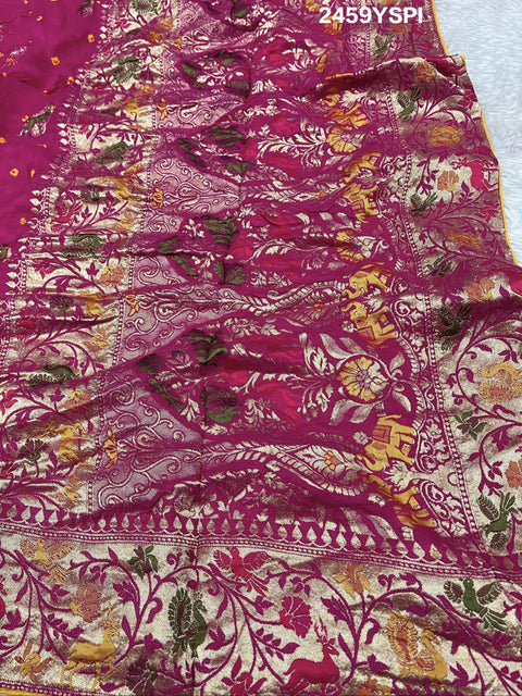 KcPc New Arrivel Chinon silk Beautiful Kalamkari Style Saree RB