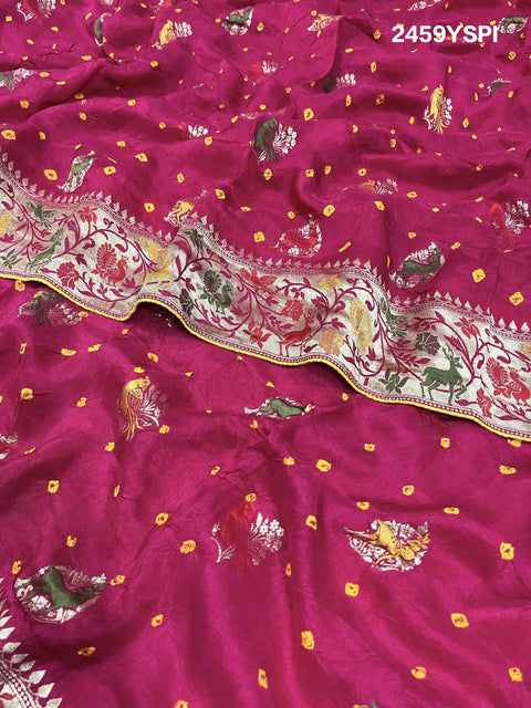 KcPc New Arrivel Chinon silk Beautiful Kalamkari Style Saree RB