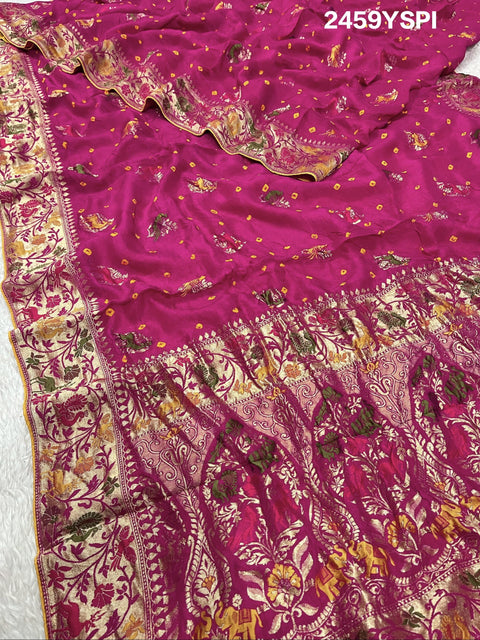 KcPc New Arrivel Chinon silk Beautiful Kalamkari Style Saree RB