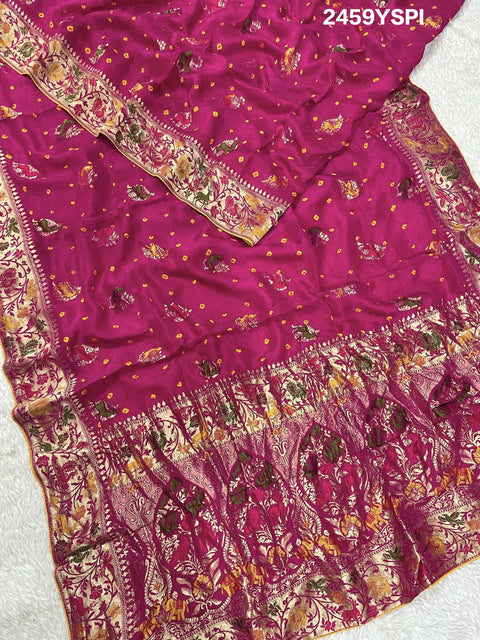 KcPc New Arrivel Chinon silk Beautiful Kalamkari Style Saree RB