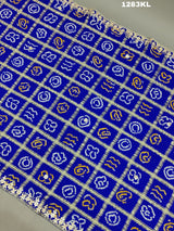 KcPc Pure Gaji Silk Bandhani Gotapatti Designer Jaipuri Traditional Dupatta satis Blue