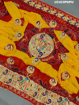 KcPc Traditional Ethnic Marwadi Belbuti Odhna Pomcha (Pure Georgette Fabric)