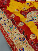 KcPc Traditional Ethnic Marwadi Belbuti Odhna Pomcha (Pure Georgette Fabric)