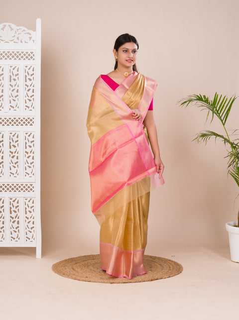  Tissue Silk Kanjivaram Style Banarasi Weaving Saree 