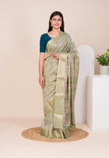 Cotton silk Ajrakh styleSaree under 1000