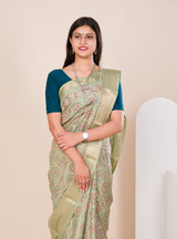 Cotton silk Ajrakh styleSaree under 1000