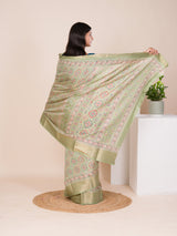 Cotton silk Ajrakh styleSaree under 1000