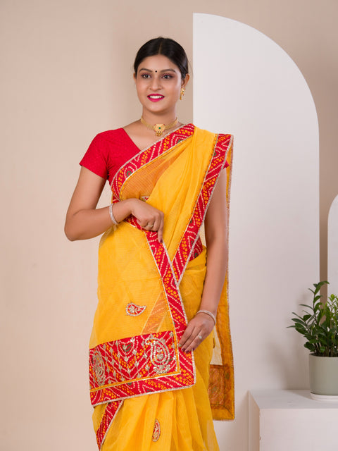 KcPc Special Kota Doriya Chunri Border Gotapatti Work Saree