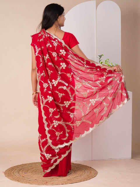KcPc New Beautiful Pure Georgette Party wear saree