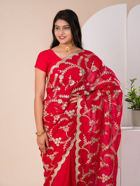 KcPc New Beautiful Pure Georgette Party wear saree