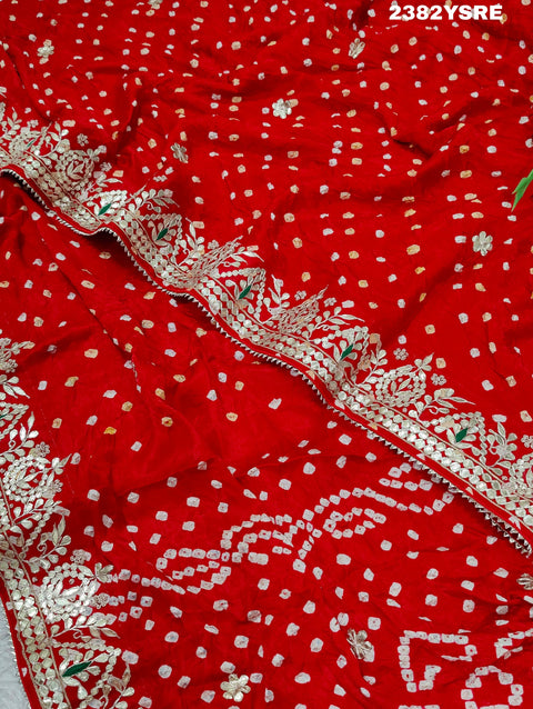 KcPc New Modal Silk Bandhani Style With Gotapatti  Work Saree  AMT