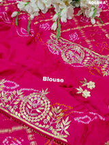 Buy New Latest Pure Gaji Silk Bandhani Ghatchola Gotapatti Saree
