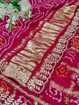 KcPc Pure Gaji Silk Bandhani Ghatchola Gotapatti Sareeamt