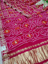 KcPc Pure Gaji Silk Bandhani Ghatchola Gotapatti Sareeamt