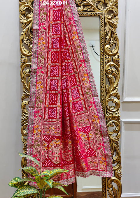 KcPc Beautiful Georgette Bandhani Style Sequence Work Dupatta AMT