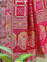 KcPc Beautiful Georgette Bandhani Style Sequence Work Dupatta AMT
