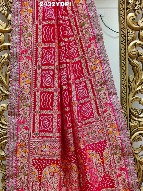 KcPc Beautiful Georgette Bandhani Style Sequence Work Dupatta AMT