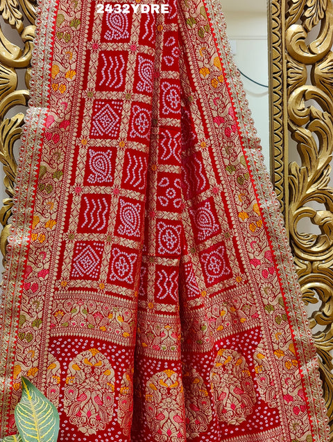 KcPc Special Georgette Bandhani Style Sequence Work Dupatta AMT