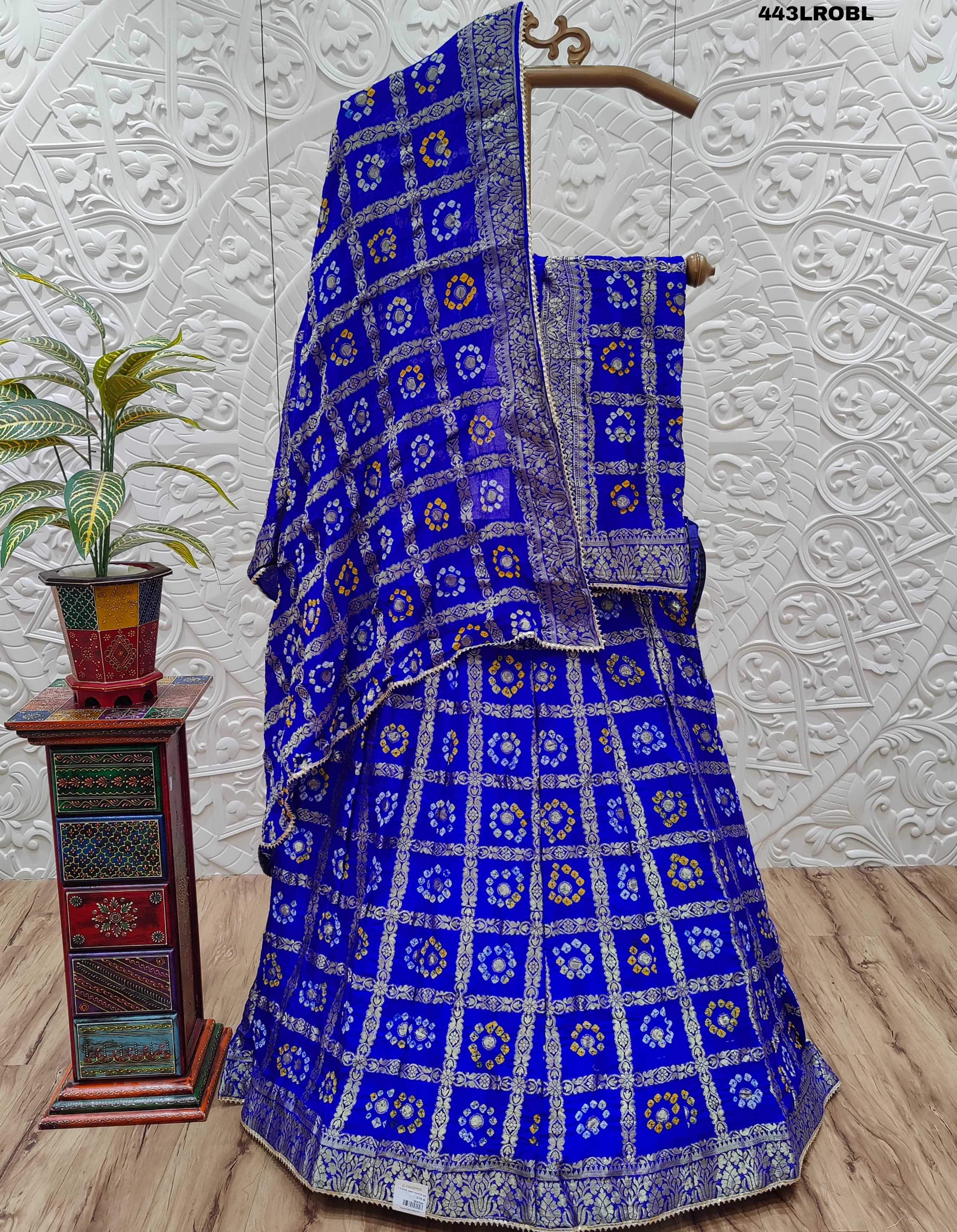 KcPc Rajasthani Bandhej Ghatchola Zari Work Lehenga KML