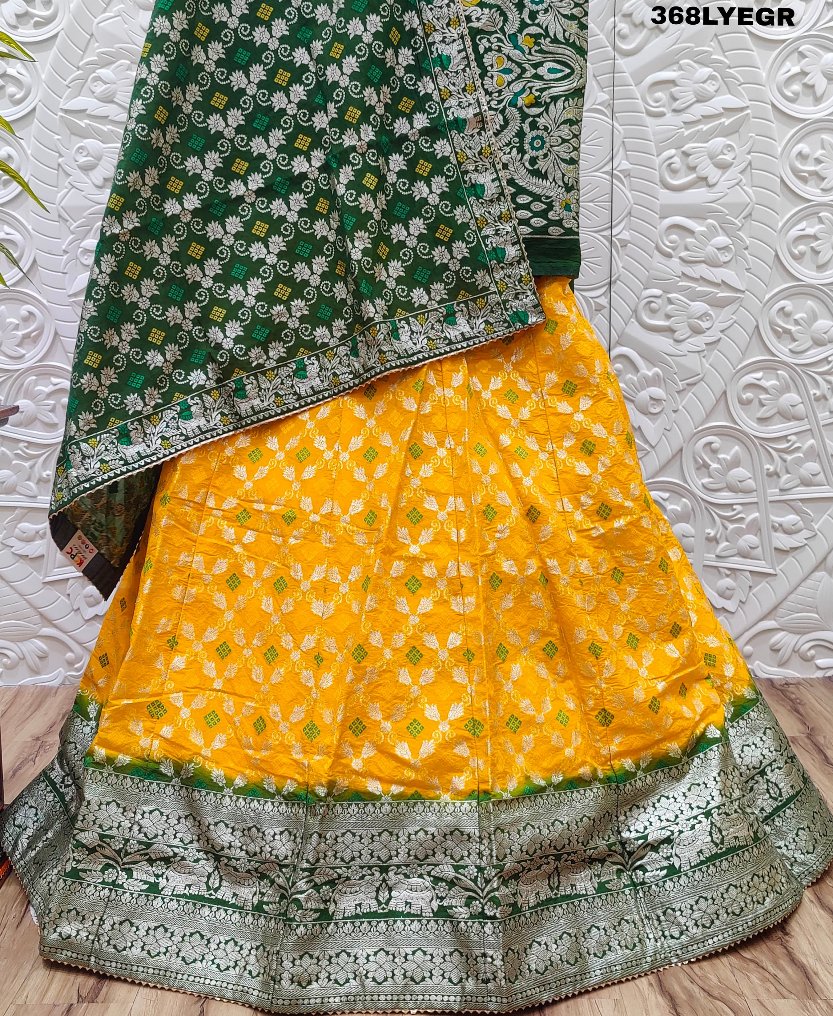 KcPc Pure Dola Silk Russian Banarasi Meenakari Lehenga Chunni SetKML