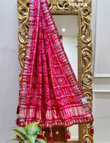 KcPc Pure Gaji Silk Bandhani Gotapatti Designer Jaipuri Traditional Dupatta satis Rani